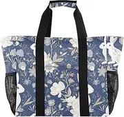 [sanluoli] Bag For Trunk Collapsable Beach Bag Tote Water Resistant Canvas Tote For Car, Rabbit Blue, 1 size