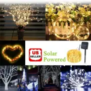 Solar LED String Lights 100 Copper Wire 33ft Waterproof Outdoor Fairy LED Decor