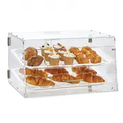 VEVOR Pastry Display Case, 2-Tier Commercial Countertop Bakery Display Case, Acrylic Display Box with Rear Door Access & Removable Shelves, Keep Fresh