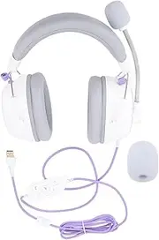 7.1 Surround Sound Gaming Headset, 50mm Driver Unit, Gaming Headphones, Custom Sound Effects Software, Noise Canceling Microphone (White)