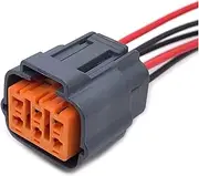 1 Set 6 Pin Car Throttle Socket Valve Exhaust Gas Recirculation Accelerator Pedal Electrical Cable Connectors Wire Harness(6Pin Female,1 Pc)