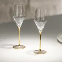 在飛比找momo購物網優惠-【GRANDI】奧地利 極光金梗260 施華洛世奇水鑽香檳杯
