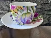 New! Alice by Bill Goldsmith Breakfast Cup & Saucer Set-Perfect for Latte