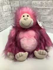 Gund Gorilla Plush Fab Pals Pink Ramona Stuffed Animal 12” NWT Soft Lovey