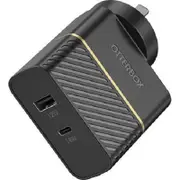 [78-80029] Otterbox 30W USB-C and USB-A Fast Charge Dual Port Wall Charger (Type I) Black