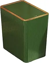 Mdlhcm Press Type Trash Can, Narrow Trash Can, Simple Design Bathroom Trash Can with Lids for Living Room, Porch, Bedroom, 12L Green