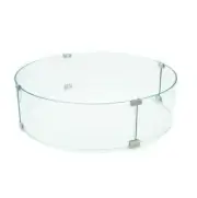 AMS Fireplace WG-38 38" x 0.25" x 8" Round Glass Firepit Flame Wind Guard Screen
