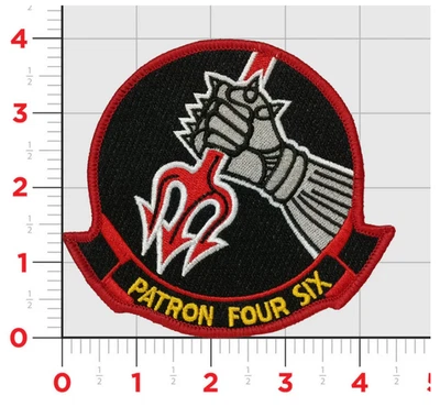 NAVY VP-46 GREY KNIGHTS SQUADRON EMBROIDERED PATCH WITH HOOK & LOOP