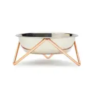 Bendo New Meow Pet Cat Bowl Chrome on Copper
