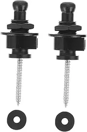 UPKOCH 2Pcs Guitar Strap Buttons Locks Skid Design for Acoustic Electric Guitar Bass Ukulele Easy Installation Durable Material Secure Locking Mechanism Black