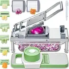 8-Blade Vegetable Chopper - Mandoline Slicer - Potato Dicer - Cheese Grater