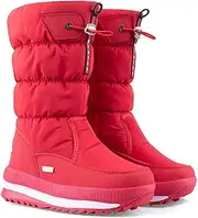 [gaoxiao] Womens Ladies Thermal Fleece Lined Fur Mid Calf Warm Snow Boots, Non-Slip Fashion Flat Zip Up Cotton Boots, Half Length Boots Outdoor Waterproof Winter Shoes(Size:37,Color:Red)