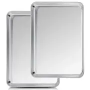 2Pk Stainless Steel Baking Sheet 20x14 Inch Cookie Sheet Pan for Baking Roasting