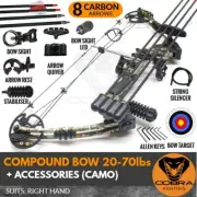 Compound Bow 20-70lbs Archery Hunting Camo Right 8 X CARBON ARROW TARGET