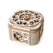 Made in Ukraine UGears Treasure Box Wooden Building 3D Puzzle Model Plywood