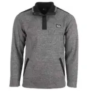 MEN’S SPYDER KNIT SWEATER JACKET 1/4 SNAP BUTTON - SIZE: MEN M -CHARCOAL HEATHER