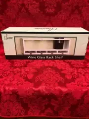 True Living Essentials White Wine Glass Rack Shelf NIB