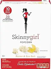 Orville Redenbacher's Skinnygirl Microwave Popcorn Mini Bags, Butter & Sea Salt Flavor, 1.5 oz., 10-Count (6 Boxes)