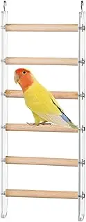 Bird Ladder - Wooden Climbing Ladder for Birds, Parrot Cage Stop Stairs | Colorful Hanging Bird Toys, Cockatiel Climbing Frame, Badgy Cage Ladder, Pet Bird Perch Accessories, Parachute Cage Toys