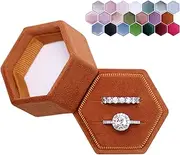 [BLUTETE] Hexagon Velvet Double Slots Ring Heirlooms Box Engagement Ring Box