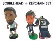 Lionel Messi Bobble head + sports fans keychain set soccer fans gift set