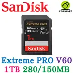 SANDISK EXTREME PRO SDXC SD 1T 1TB 280MB UHS-II V60 記憶卡