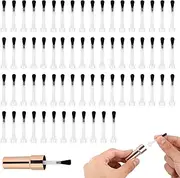 Tavvke 66 Piece Nail Polish Replacement Brushes, with Caps and Storage Box, Soft Bristle Dipping Powder & Gel Liquid Brush Heads for Salon