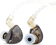 Linsoul TANGZU Wan’er S.G HiFi 10mm Dynamic Driver PET Diaphragm in-Ear Earphone with Ergonomic Shape, Detachable Recessed 2Pin OFC Braided Cable for Audiophile Musician DJ Stage(Black, Without Mic)
