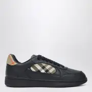 [Burberry] Indigo blue leather and Check sneaker Terrace 40 IT Blue