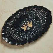 Anthropologie Catherine Martin Starry Night Swan Serving Platter Black NEW