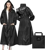 [SOPPY] Rain Coats for Women, Women's Long Waterproof Raincoat Lightweight Hooded Rain Jacket for Women Hiking Travel Outdoor