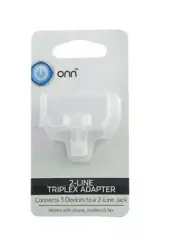 ONN ONB16TE002 2-Line Triplex Telephone, Modem and Fax Adapter - White
