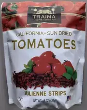 Traina Foods California Sun Dried Tomatoes Julienne Strips 15 OZ NON-GMO FRESH .