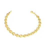 Sterling Silver 18 Karat Gold Overlay Plated Greek Spira Bracelet, 7.5"