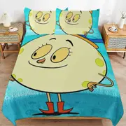 v6604 Bed Sheets Bedding Let's Go Luna Cartoon Bedding Sets Ultra Soft Skin-Friendly Duvet Cover 3 Piece, Cute Comforter Cover Bed Set for Boys Girls