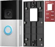 No Drill Doorbell Mount Compatible with Ring Battery Doorbell Plus/Pro/1/2/3/3 Plus/4/ (2024 Release)/(2020 Release), Doorbell Holder Accessories for Houses Apartment Door with A Spare Adhesive