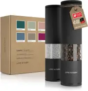 Salt and Pepper Grinder Set 2 Pieces I Salt Pepper Mill with Adjustable Ceramic
