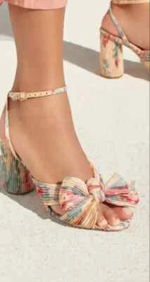 NIB Loeffler Randall Camellia Floral Print Heels Sandals Size 10 B