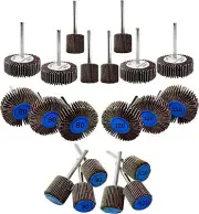 20pk Mini Flap Sanding Wheel Rotary Tool Accessories Kit, 1/8"Shank fits Dremel