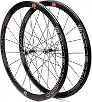 Road Bike Wheelset 700C Road Bike Wheelset Racing Bicycle, Double Wall Rims 40Mm 8-11Speed Cassette Carbon Fiber Hub Quick Release Wheel Rim,Supports 23C 25C 28C Tires(Silver)
