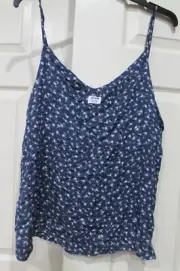 NEW COTTON ON ASTRID CAMI BLUE COASTAL FLORAL SINGLET TOP SIZE XL