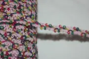 5 yards pale pink confetti rainbow gimp sewing upholstery trim 3/8" wide