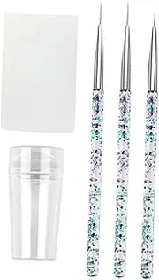 PLAFOPE Professional Manicure Tools Nail Art Pen Stamp Set Brush Pens Stamps Portable