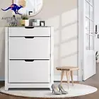 Shoe Cabinet Shoes Organiser Storage Rack Drawer Shelf 16 Pairs White Footwear C