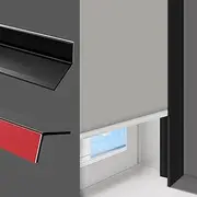 [SEEYE] Blackout Light Blockers, PVC Light Blockers Side Tracks for Roller Window Shades and Blinds 100% Blackout L-Shaped Light Blocking Strips for Bedroom, Easy to Install(Black, 16.9'', 6pcs)