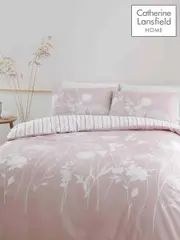 Catherine Lansfield Blush Pink Meadowsweet Floral Reversible Duvet Cover Set (A00051) | $39 - $81