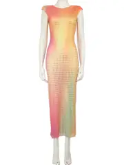 Gold Crystal Embellished Maxi Dress