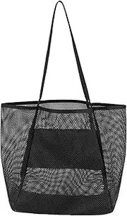 Beach Bag | Mesh Tote Bag Large Capacity,Reusable Sport Items Storage Pouch, Breathable Carrier for Sunglasses Phone Towels Clothes Commuting