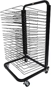 Classroom Art Drying Rack - 20 Removable Shelves - Space Saving Student Masterpiece Art Drying Rack - Sturdy Paint Drying Rack with Lockable Wheels