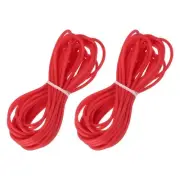 2Pcs 5.5 Yards 3mm Hollow Pipe Rubber Cord 1.5mm ID for DIY, Red